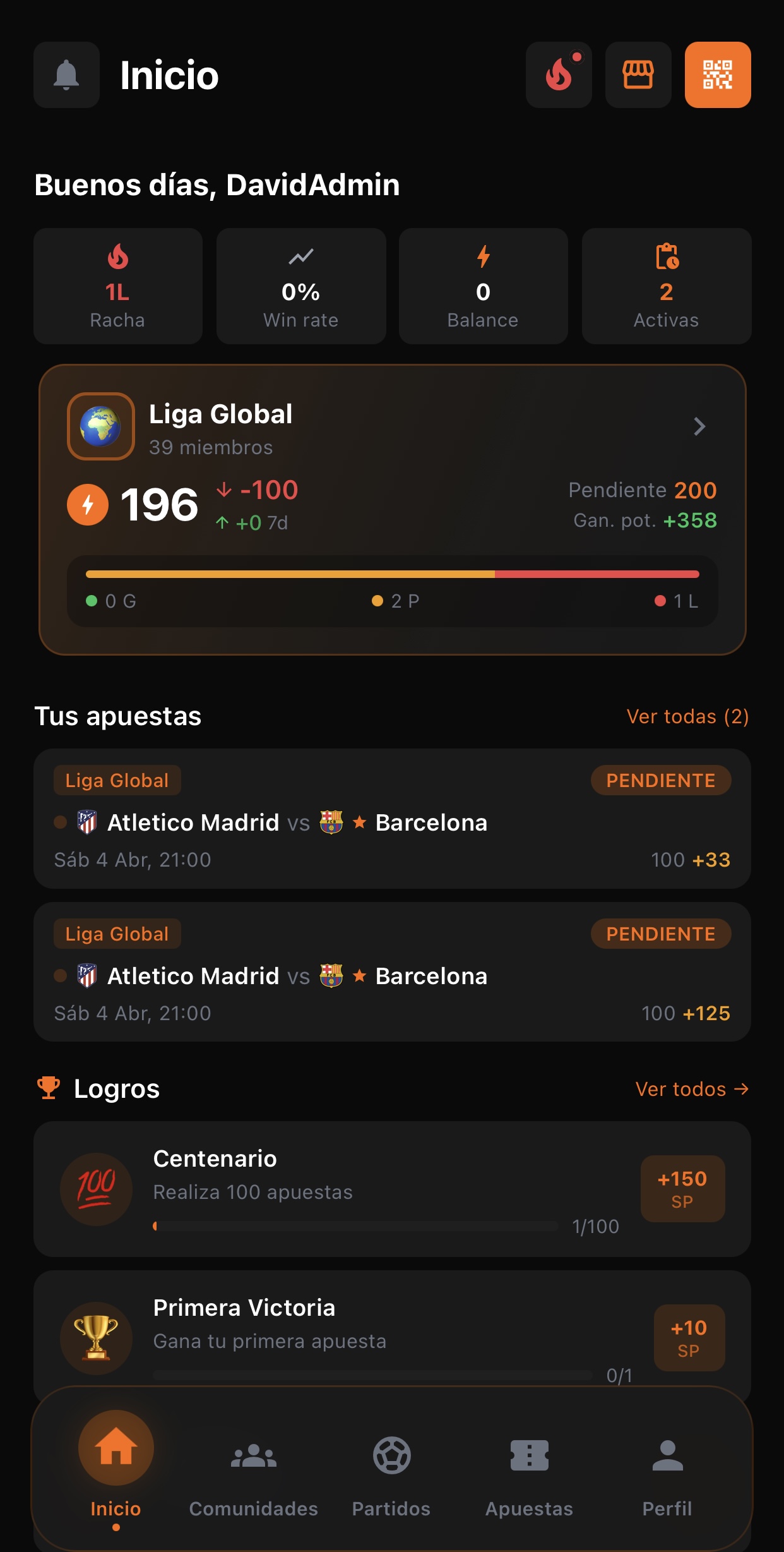 Vista previa de la app SkillBet